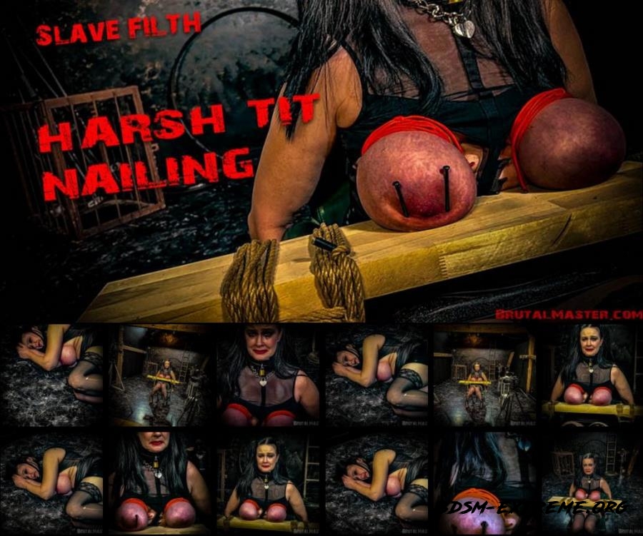Slave Filth endures a Harsh Tit Nailing (2022/FullHD) [BrutalMaster]